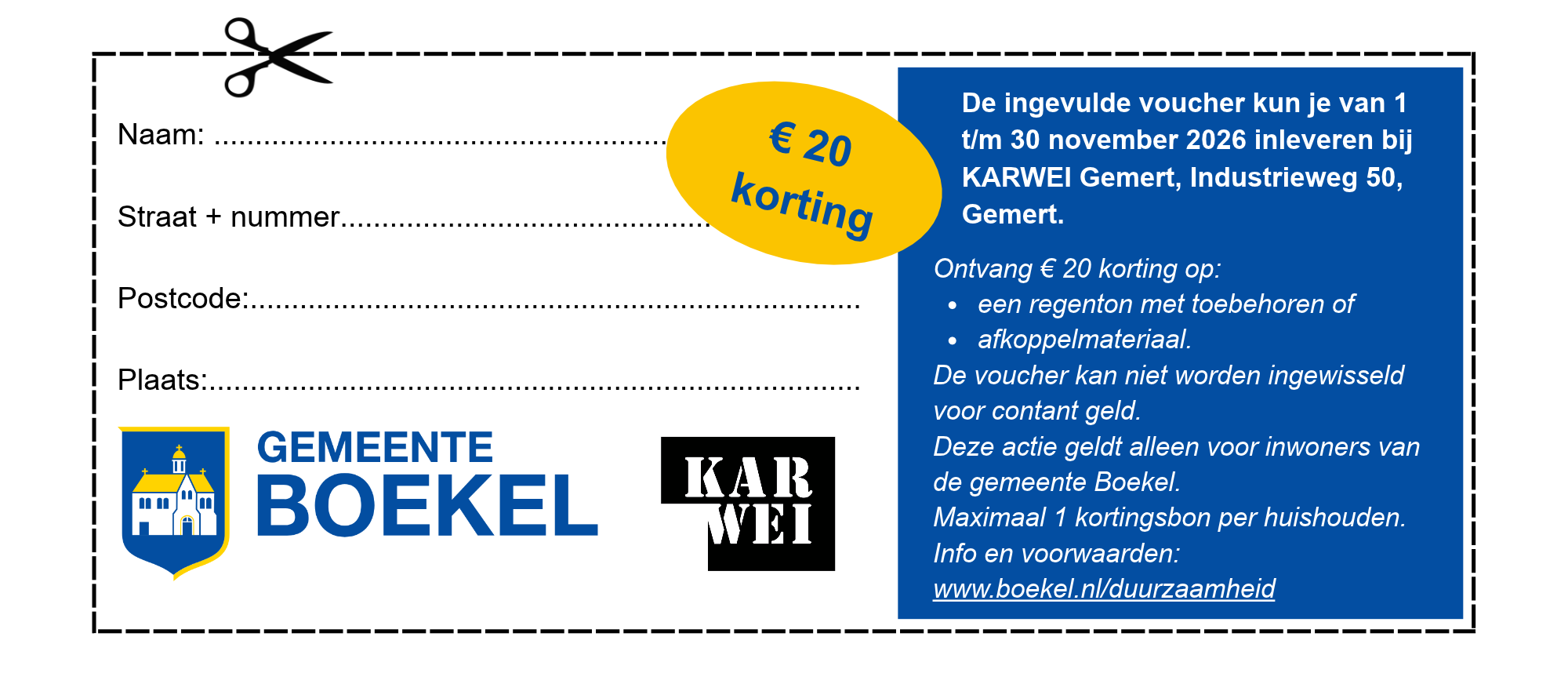 afbeelding van een kortingsbon voor een regentonactie
